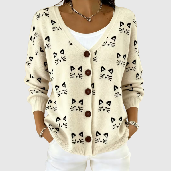 Minou | Cat Face Knit Cardigan