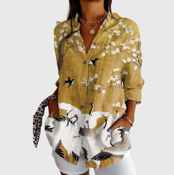 Hana | Mustard Crane Blouse
