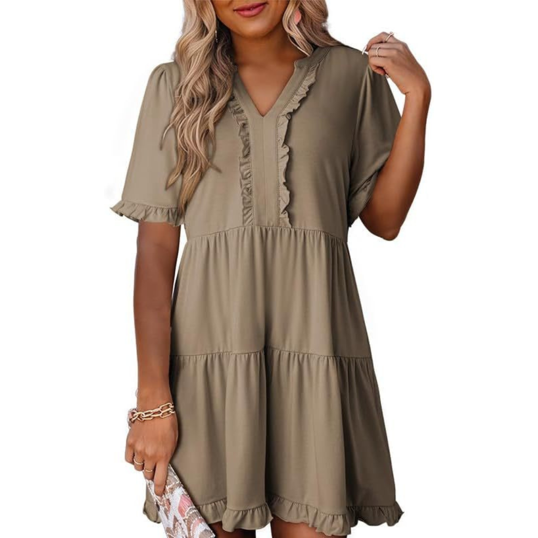Shaila | Casual V-Neck Mini Dress