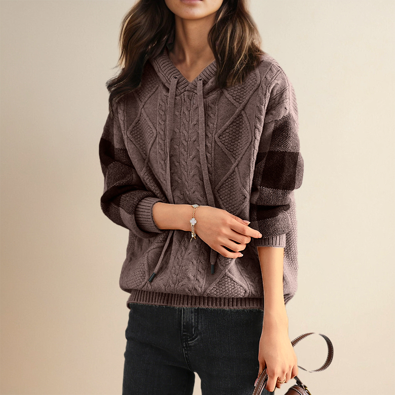 Emily | Cable-Knit Hoodie